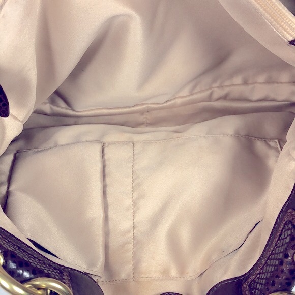 COACH LEATHER PENELOPE PURSE and WRISTLET with SNAKE SKIN ACCENTS - Picture 11 of 15